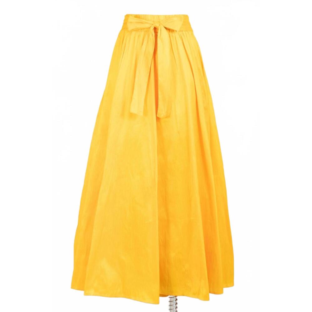 NEW SAGE & CLARE women's dupioni maxi skirt in gold